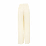 Autumn/Winter 2025 New Long-Sleeved Lap Folding Shirt Women's Broad-Legged Drag Feeling Wrinkled Trouser Set Solid Color 68HZ