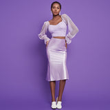 2025 New Half-Body Skirt Spring And Summer Hanging-Sined Vertevery Long High-Waisted Hip A-Shaped Skirt 68HZ