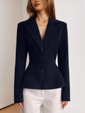 2025 Autumn And Winter New Long Sleeves Waist V Collar Commuting Small Suit Women's Casual Fashion Shoulder Jacket 68HZ