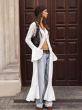 Women's Clothing 2025 Autumn And Winter Long Buckle Knitted French Single-Dlong High-End Open Lotus Leaf Dress 68HZ