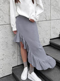 Autumn 2025 Women's Cotton High-End Sense Open Hundred Folded Lotus Side Fashion Casual Casual Casual Casual Skirt 68HZ