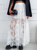 Sexy Perspective Lace A Commuting Style Dress 2025 Spring And Summer Fashion New Long Dress 68HZ
