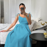 French Kaqi Cotton Canperable Sling High-Waisted Dress 2025 New Holiday Dress 68HZ