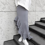 Autumn 2025 Women's Cotton High-End Sense Open Hundred Folded Lotus Side Fashion Casual Casual Casual Casual Skirt 68HZ