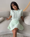 Oceanish Age-Dept Temperament Slim Skinny Jersey Set Women Summer Short-Sleeved High-Waisted Skirt Two Sets Of Women 68HZ