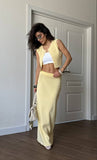 Daily Temperament Fashion Vest Set Summer New Umbilly Design Feeling Solid Half-Dress Two-Set Woman 68HZ