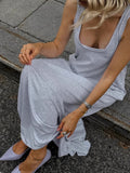 2025 Summer Casual Sling Sling Vest Set Knitted Fashion Loose Long Skirt Temperament Two-Set Female 68HZ