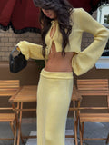 Spice Girls Lazy Belt Women's Spring And Autumn Cream Yellow Rally Half-Sleves Knitted Two-Sleeve 68HZ
