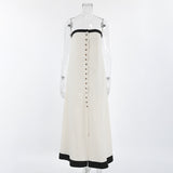 Colling-Coled Sling Dress Women Cotton Tampering Autumn 2025 High-End Feeling Without Shoulder Strap Bra Dress 68HZ