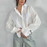 French Convex Trumpet Horn Collar With Ladies Shirt 2025 Autumn Fashion New Top 68HZ