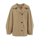 Autumn Fashion High-End Brown Hair, Collar Bat Sleeve Open Shirt Jacket Simple Commuter Women's Clothing 68HZ
