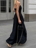 French Sexy Black Cotton Tset Coat Dress 2025 Spring And Summer Fashion New Long Dress Woman 68HZ