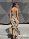 2025 Summer Sleeveless Shoulder Languid Temperament Casual Simple Dress New Fashion Dress 68HZ
