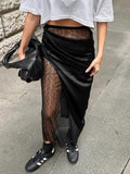 Black Sexy Hottie Lace Rag Perspective Color Half Dress 2025 Spring And Summer Fashion New Woman 68HZ