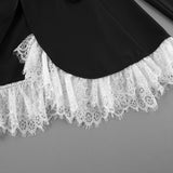 2025 Autumn New V-Neck Lace Lace Wind Black Temperament Small Suit Jacket Woman 68HZ