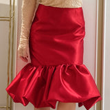 Autumn Design-Style Ass High-Waisted French Half-Dressed 2025 New Women's-Wearing Fasley Splicing Puffed Puffed Skirt 68HZ