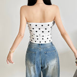 2025WISH Summer New Elegant Retro Dot Sexy Breast-Enthm With Small Vest Woman 68HZ