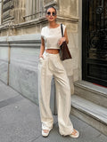 Street Style Fashion Casual Set Cassette Cotton Sleeveless Top Trousers Two Sets Of Summer Women 68HZ