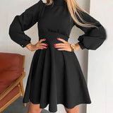 French Spring Red Collar Bubble Sleeve Dress 2025 Wildberries Hot New Fashion 68HZ