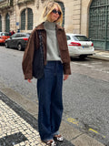 Autumn And Winter New Long-Sleeved Velvet Jacket Brown 2025 New Small Suit Zipper Jacket Women's Clothing 68HZ