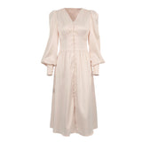 Spring 2025 New Densate Dress Female Design Lantern Sleeves To Show Thin Temperament Long Dress 68HZ