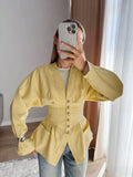 Small Fragrant Style Design Sense To Close The Waist Retro Pressure Folded Thin Cardigan Women's Early Autumn Thin Coat 68HZ