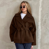 Autumn And Winter Atmosphere Of The Hair Of The Coat Women's Senior Sense Suit Collar Belt With A Long Sleeves Of The Coat 68HZ