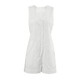 Cotton Tute Lace V-Neck Sleeveless Casual Jumpsuit 2025 Summer Fashion New Women's Clothing 68HZ