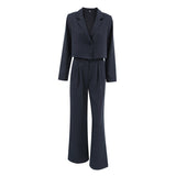 Autumn 2025 New Suit Collar Long Sleeves Casual Loose High-Waisted Tight Trousers Classic Two-Piece Women 68HZ