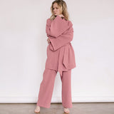 2025 French Loose Double-Layered Gauze Shirt Trousers Two Sets Of Women's Cotton Casual Fashion Suit Women 68HZ