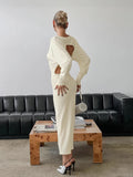 Design With A Sense Of The Back Hollow Dress Autumn Round Collar Long Sleeves Gentle Simple Fashion Hip Dress 68HZ