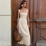 Spring/Summer 2025 Fashion New Cotton-Sanged Slings With Bare Back Dresses In Fashion 68HZ