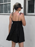 2025 Spring And Summer Sexy Design Black Slings Open Shoulder Loose Square Collar Dress Classic Evening Dress Woman 68HZ
