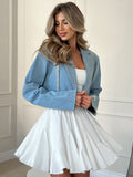 Sexy Chiffon Pure White Folded Super Short Skirt 2025 Summer Fashion New Set Short Skirt Girl 68HZ