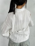 French Convex Trumpet Horn Collar With Ladies Shirt 2025 Autumn Fashion New Top 68HZ