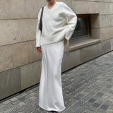 2025 New French-Style Soft White Banquet Fascling Fishtail Skirt Femininity High Waist And Floor Skirt 68HZ