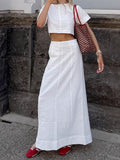 White Cotton Collar Collar Umbilical Vest Dress Set 2025 Summer Fashion New Two-Piece Women 68HZ