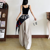 Women's Clothing WISH Summer New Street Fashion Hop Letter Print Loose Waist Cover Girl 68HZ