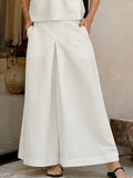 2025 New Sleeveless Round Collar Top Comfortable Loose Broad Leg Pants Two Sets Of Fashion Temperament Commuting Women's Clothing 68HZ