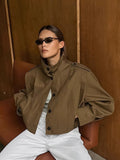 Licin Collar Temperament Simple Single-Dbutton Jacket Jacket 2025 Autumn Fashion New Trench Coat 68HZ