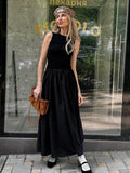 2025 French Round Collar Sleeveless Cover Splicing In-Set Dress Autumn New Long Dress Women's Dress 68HZ