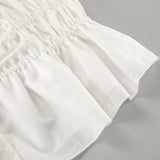 White Cotton Tecta Boobs Wide-Footed Sleeves With Sleeves 2025 Spring And Summer Fashion 68HZ