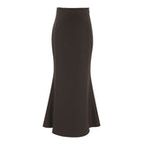 Temperament Commuting High-Waist Brown Fashion Skirt 2025 Autumn New Suit Long Dress Girl 68HZ