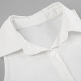 Vintage Cotton Women's Shoulderless Sleeveless Single Buckle 2025 Summer New Long Shirt Collar Dress 68HZ