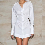 New Collar Temperament Shirt Dress 2025 Autumn And Winter Fashion A Short Dress Woman 68HZ