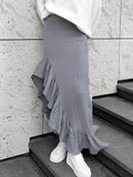 Autumn 2025 Women's Cotton High-End Sense Open Hundred Folded Lotus Side Fashion Casual Casual Casual Casual Skirt 68HZ