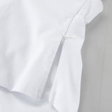 Sexy White Cotton Tame V-Neck Lotus Leaf Side Loose Sling Dress 2025 Spring And Summer New Holiday Dress 68HZ