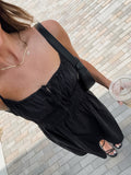 Summer Leisure Design Sense Collar Bow Tie With Chest-Swab Dress Temperament Commuting Short Dress Woman 68HZ