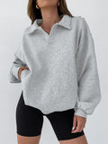 2025 Autumn And Winter Fashion New Loose Leisure Lantern Lantern Polo Collar Design Top Lady 68HZ