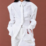 French Retro Waist Temperament With Hollowed-In-Back Shirt 2025 Spring And Summer Fashion New Top 68HZ